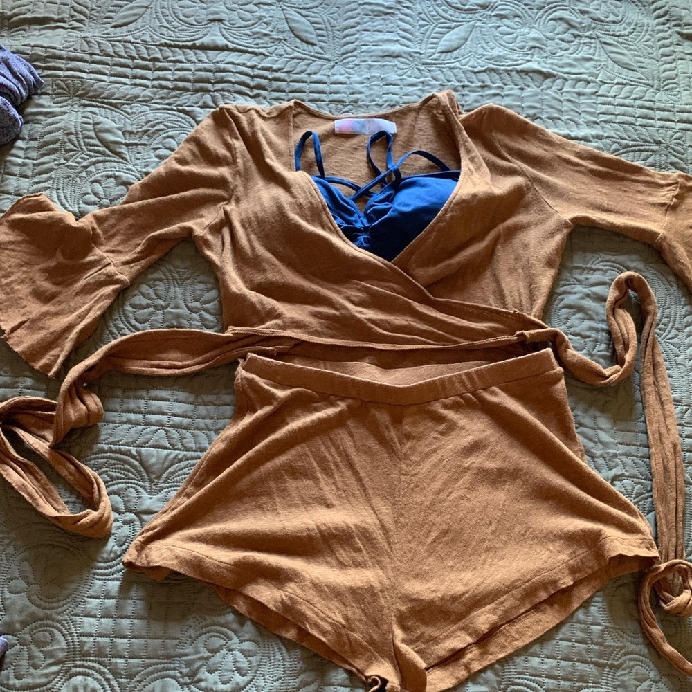 Free people crop top romper